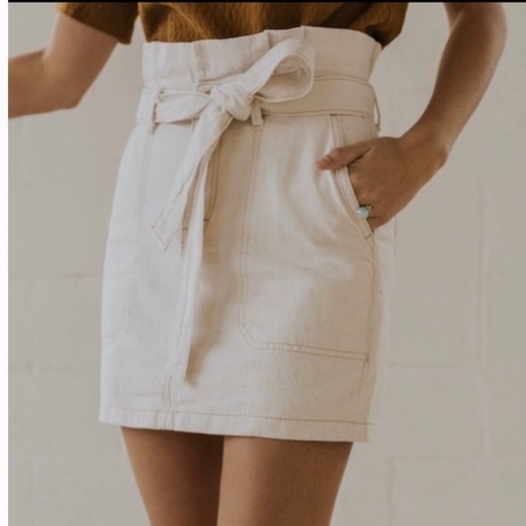 Free People Oatmeal Cinch Waist Mini Skirt - Picture 3 of 14